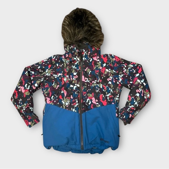 Boulder Gear Insulated Hooded Blue Multicolored Ski Jacket Girl’s Size S - Picture 1 of 6